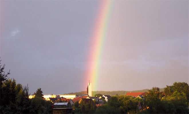 Die Corpus Christi-Kirche nach dem Unwetter